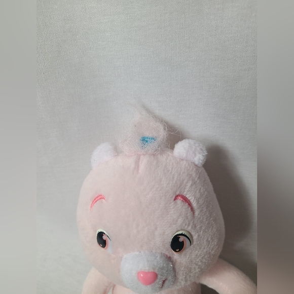 Care Bears TRUE HEART BEAR, Pastel Pink, 8" Plush 2007 Star Rare - Picture 2 of 5